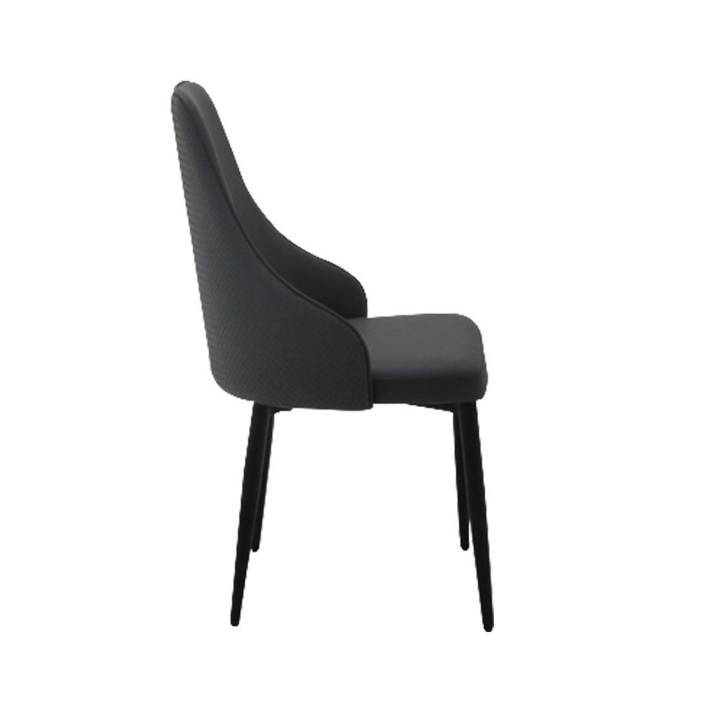 Liloni Dining Chair-Black Steel/SL Dark Grey