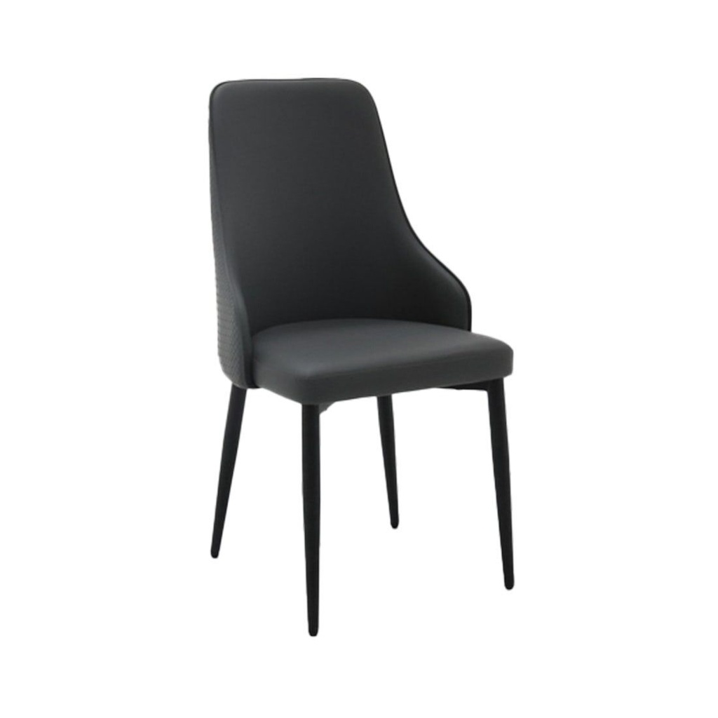 Liloni Dining Chair-Black Steel/SL Dark Grey