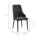 Liloni Dining Chair-Black Steel/SL Dark Grey