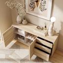 Aleece Low Cabinet C150-Canyon Oak/White