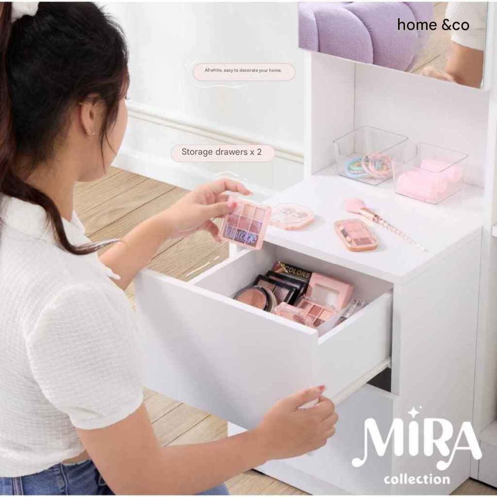 Mira Dressing Table DT60-Stand/Snow White