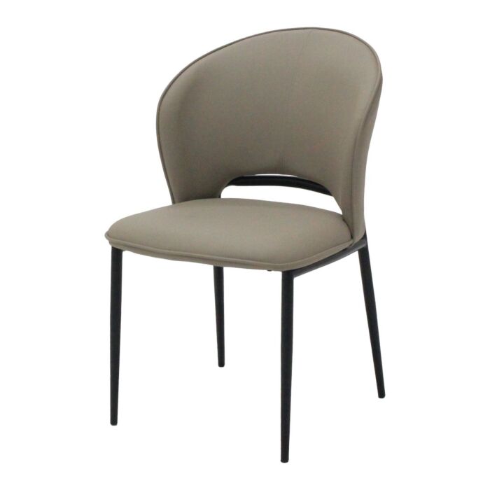 Vefella Dining Chair-Black Steel/SL Gray