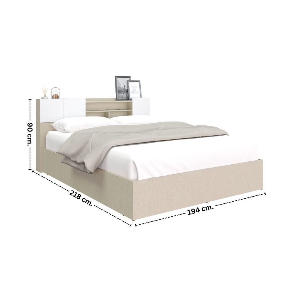 Hollyn Bed 6ft-Ivory/Linen White