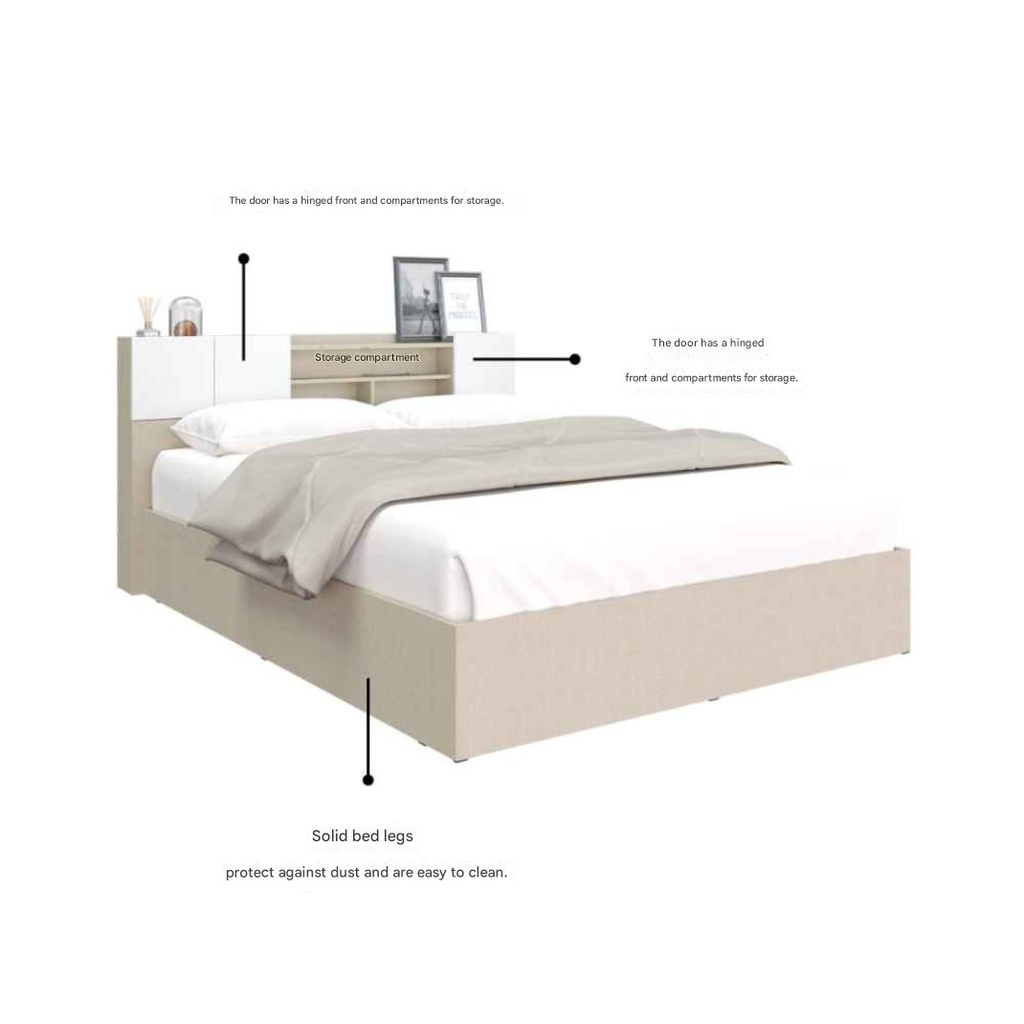 Hollyn Bed 6ft-Ivory/Linen White