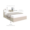 Hollyn Bed 6ft-Ivory/Linen White