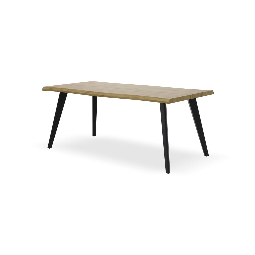 Lucena Dining Table 180cm - Natural Wood/Black