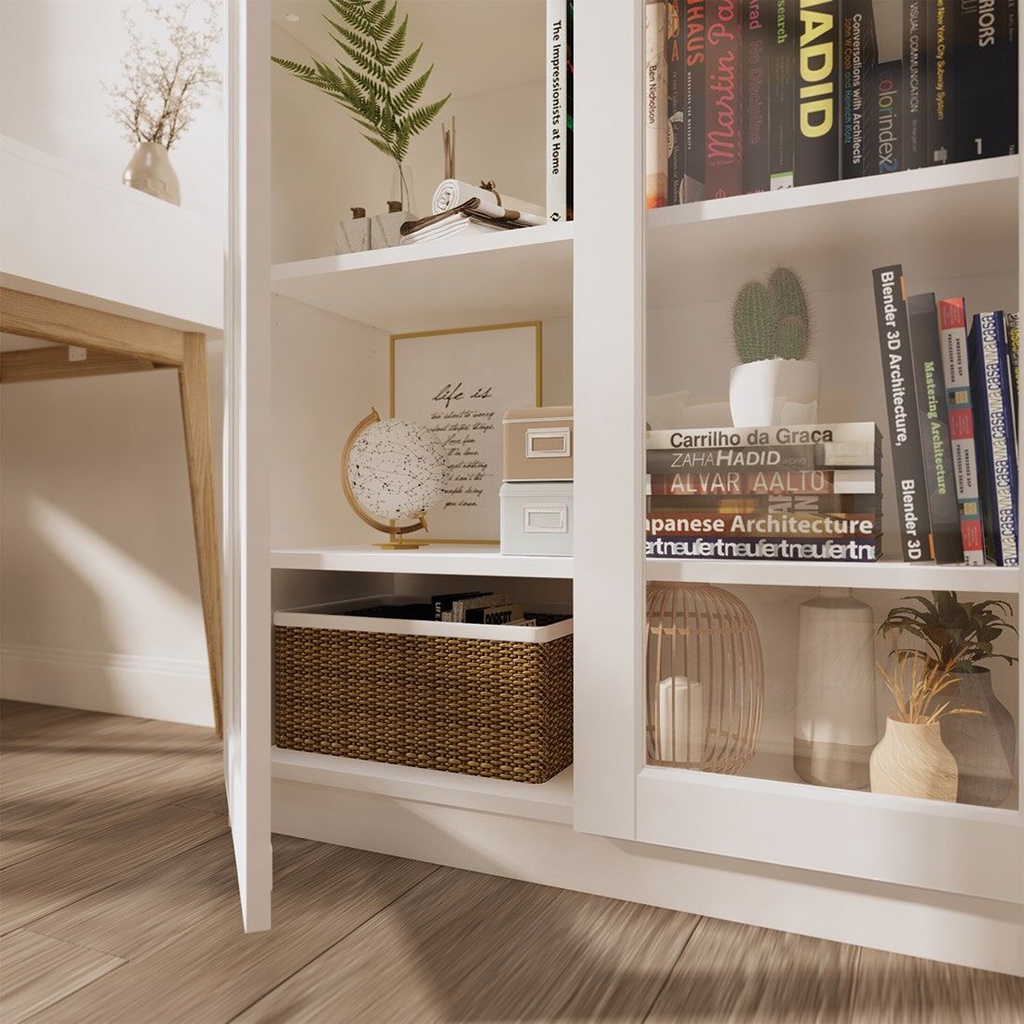 KC-Play /Jobio Tall Cabinet CT80-DE02/White/Clear Glass