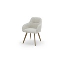 Woopie Chair/Natural Wood Color Steel/Cream Fabric