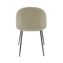 Tenya Dining Chair/Black Steel/Brown Cream Velvet