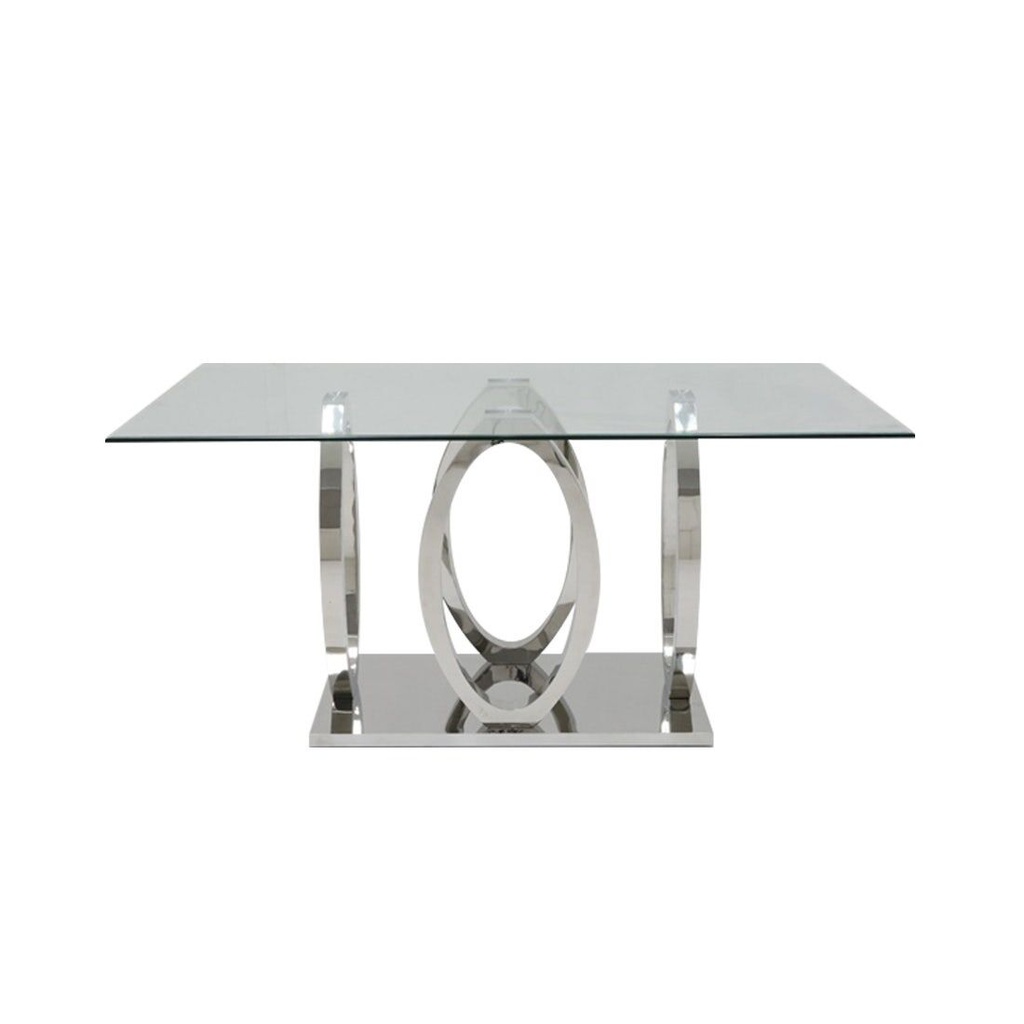 Lalonte Dining table A160/Stainless/Clear Glass