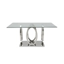 Lalonte Dining table A160/Stainless/Clear Glass