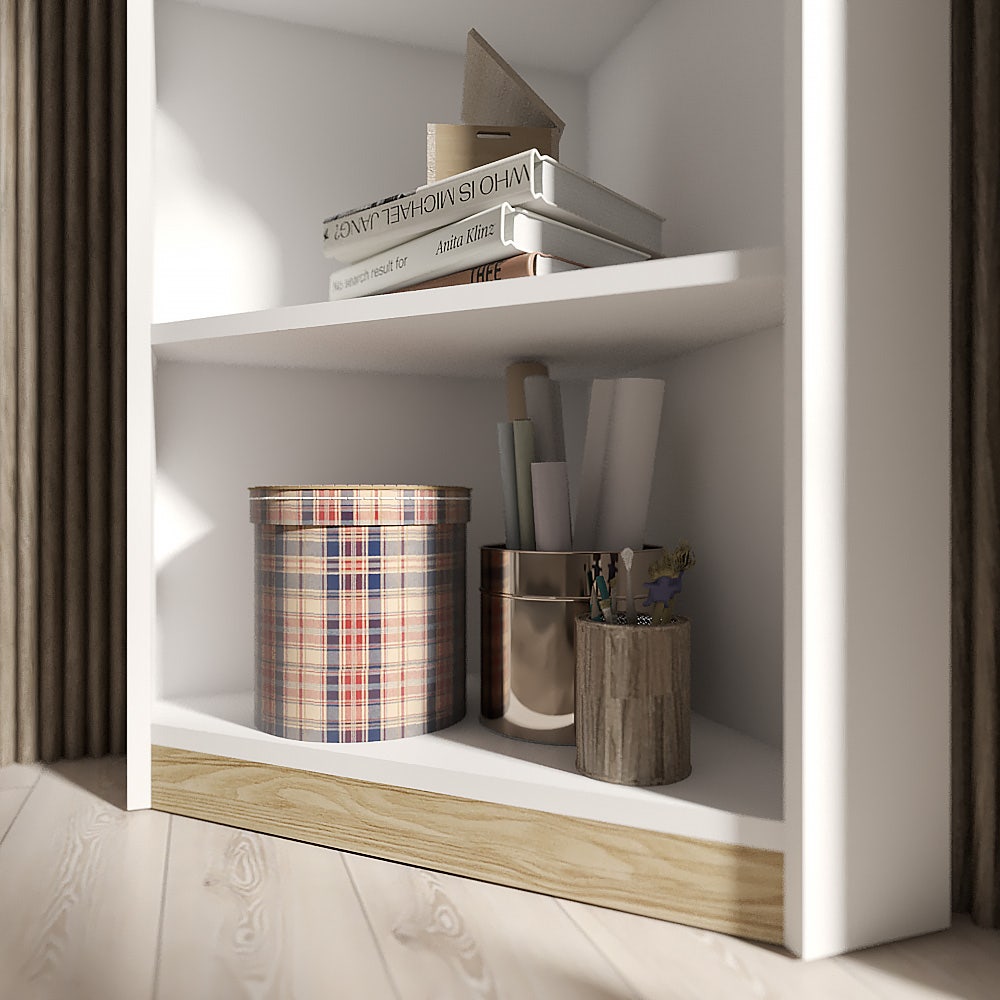 KC-Play/Dune Corner Tall Cabinet 63/White/Lindberg Oak