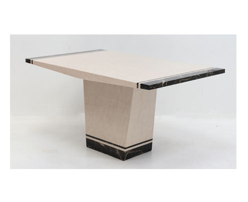 Famira #2 Dining table/Cream Stone #764/Brown Stone