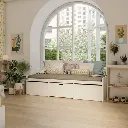 KC-Play Beddesk Sofabed-White/Grey Cushion