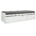 KC-Play Beddesk Sofabed-White/Grey Cushion
