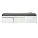 KC-Play Beddesk Sofabed-White/Grey Cushion