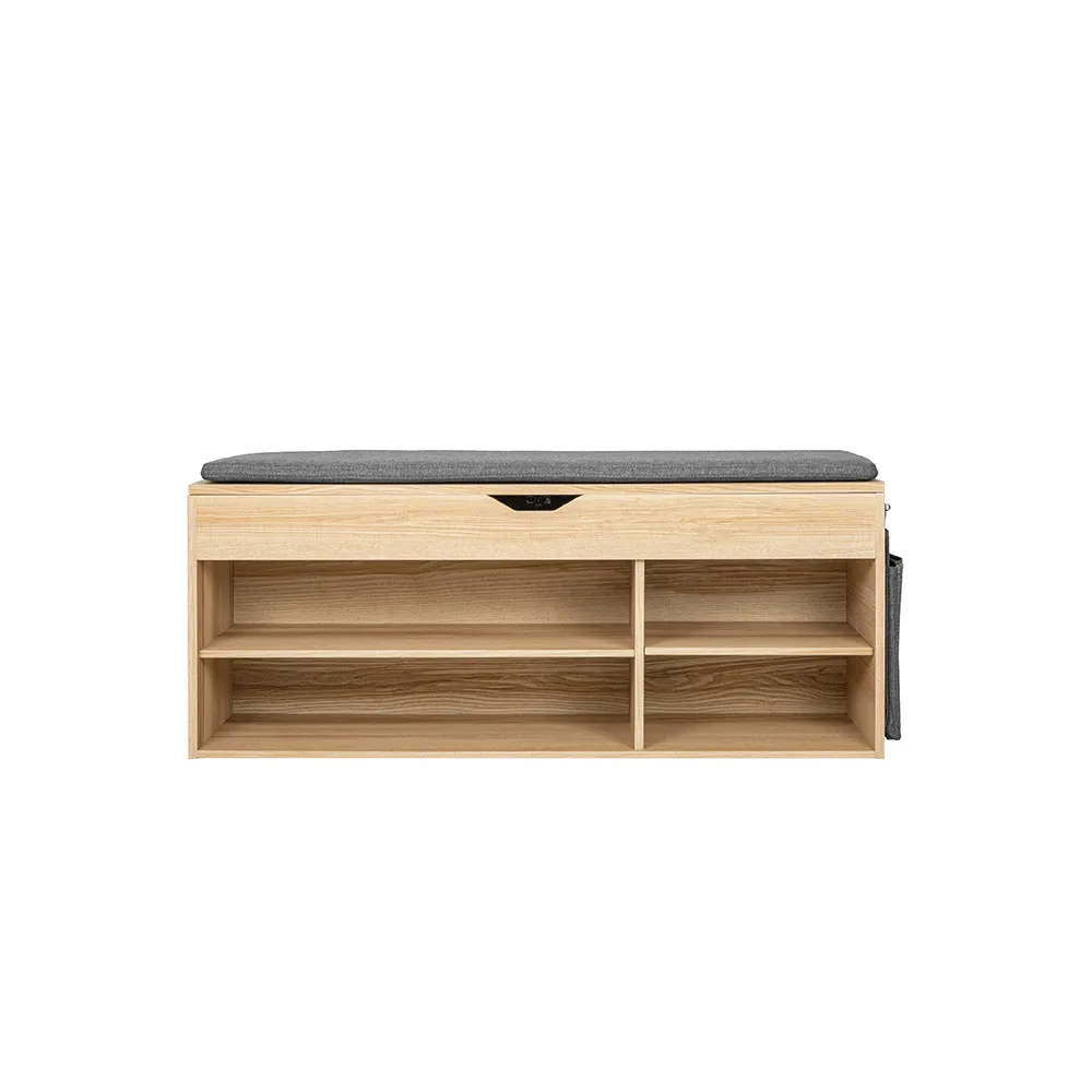 KC-Play Link Warm Shoe Cabinet SH120-Lindberg Oak/Grey Cushion