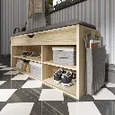 KC-Play Link Warm Shoe Cabinet SH120-Lindberg Oak/Grey Cushion