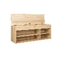 KC-Play Link Warm Shoe Cabinet SH120-Lindberg Oak/Grey Cushion