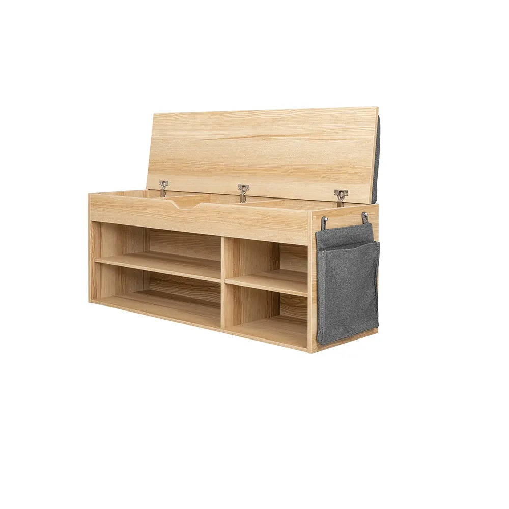 KC-Play Link Warm Shoe Cabinet SH120-Lindberg Oak/Grey Cushion