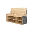 KC-Play Link Warm Shoe Cabinet SH120-Lindberg Oak/Grey Cushion