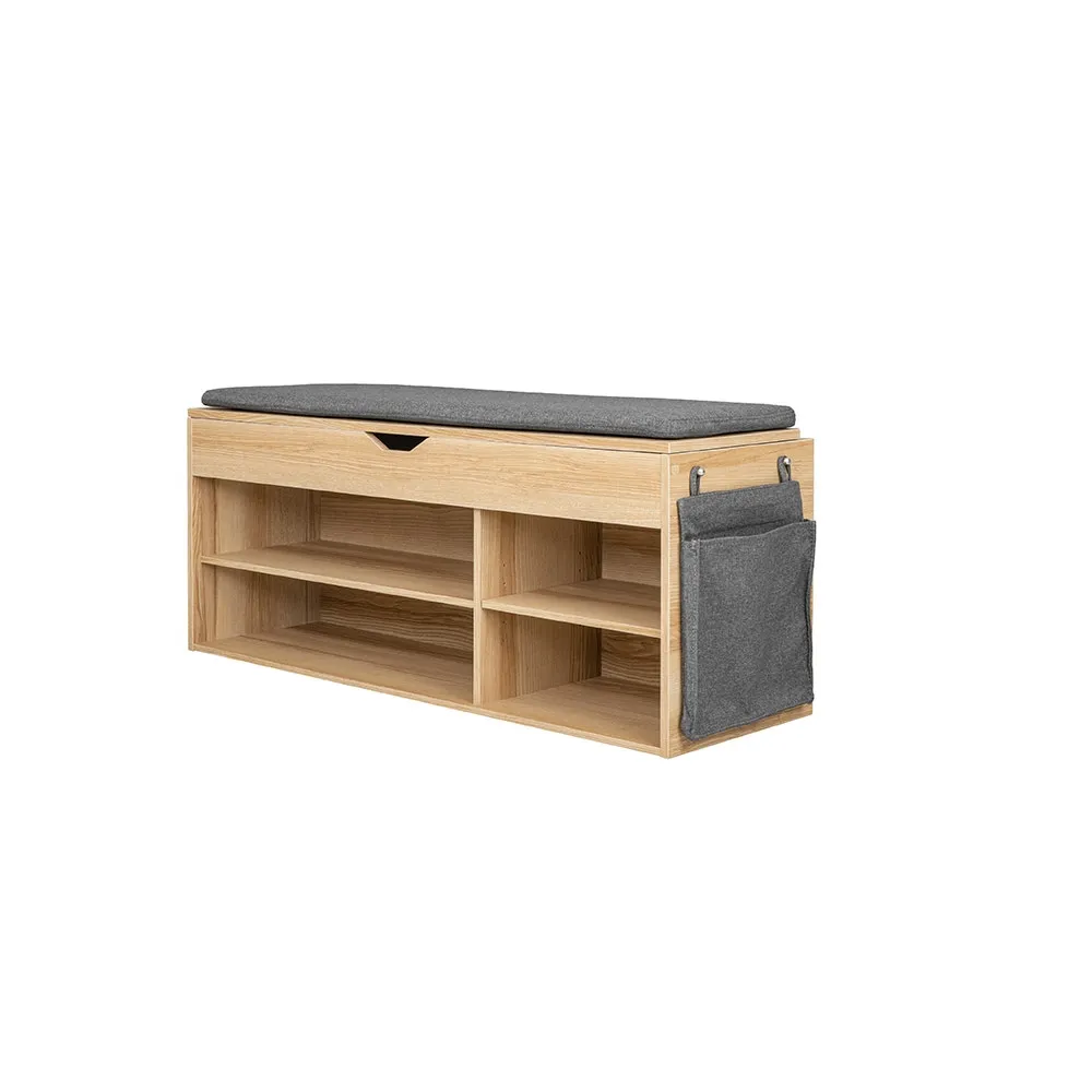 KC-Play Link Warm Shoe Cabinet SH120-Lindberg Oak/Grey Cushion