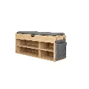 KC-Play Link Warm Shoe Cabinet SH120-Lindberg Oak/Grey Cushion