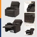 Darleen Sofa Recliner - Brown Fabric/1RE