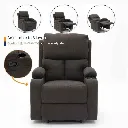 Darleen Sofa Recliner - Brown Fabric/1RE