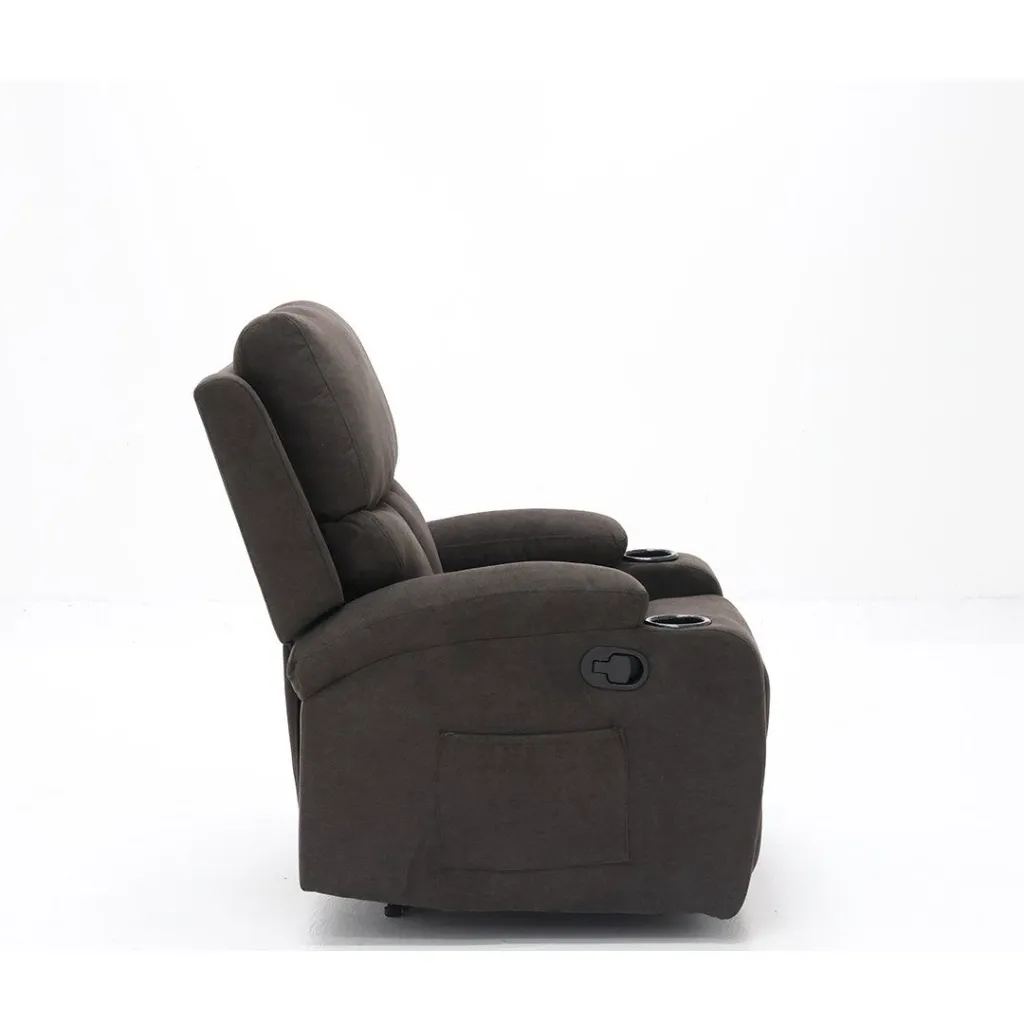 Darleen Sofa Recliner - Brown Fabric/1RE