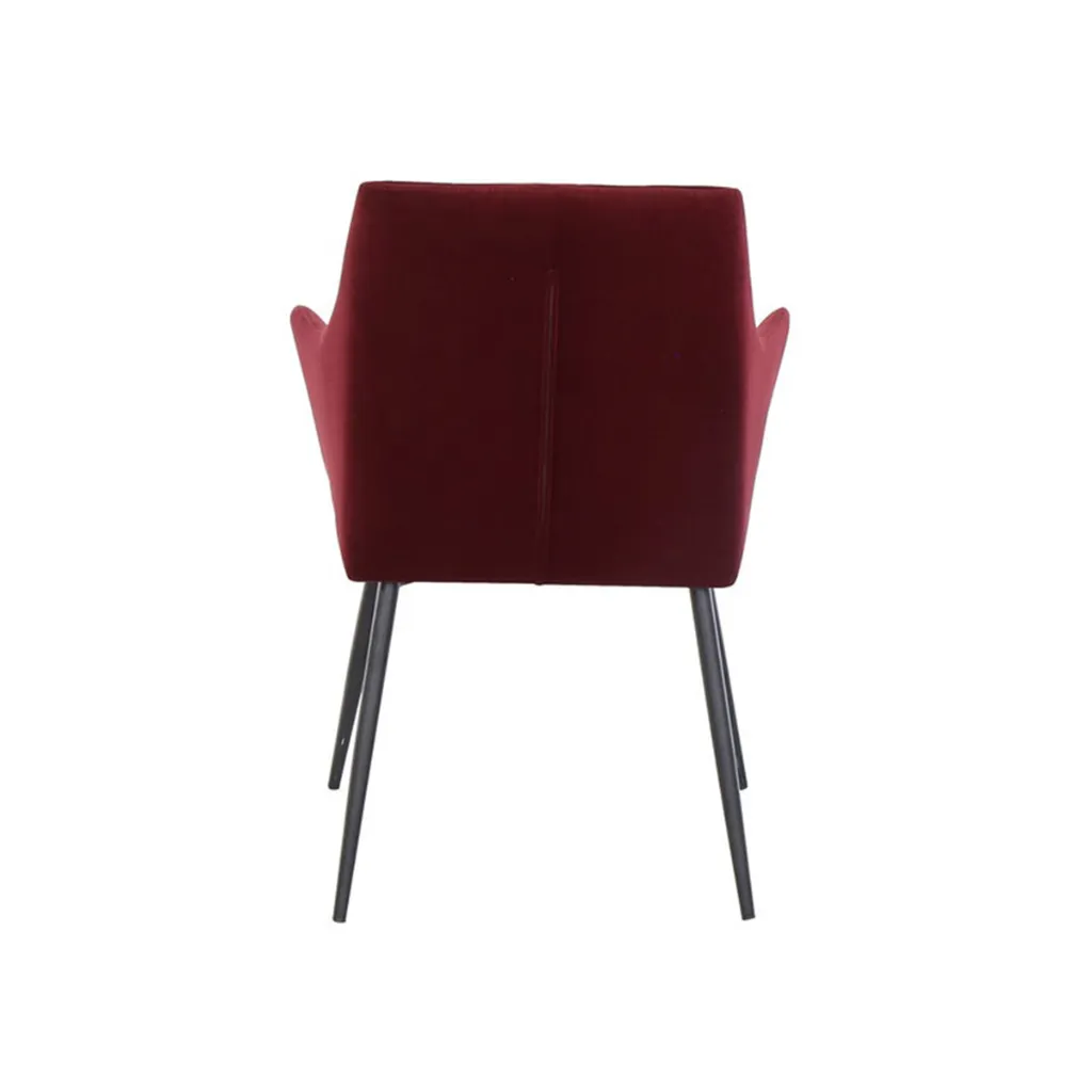 Earla Dining Chair-Steel Black/Red Velvet