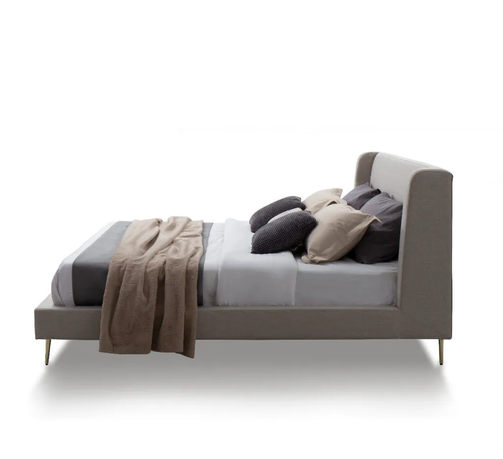 Flavio Bed 5ft - DE02/SR2 - Light Gray Fabric/MN