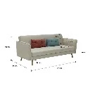 Fresh Sofa Bed-Natural Eucalyptus Leg/Cream