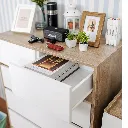 Garron Drawer Cabinet 80 - Solid Oak/White