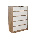 Garron Drawer Cabinet 80 - Solid Oak/White
