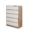 Garron Drawer Cabinet 80 - Solid Oak/White