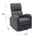 Zixar Recliner 1 Seater - Grey Fabric - 1RE