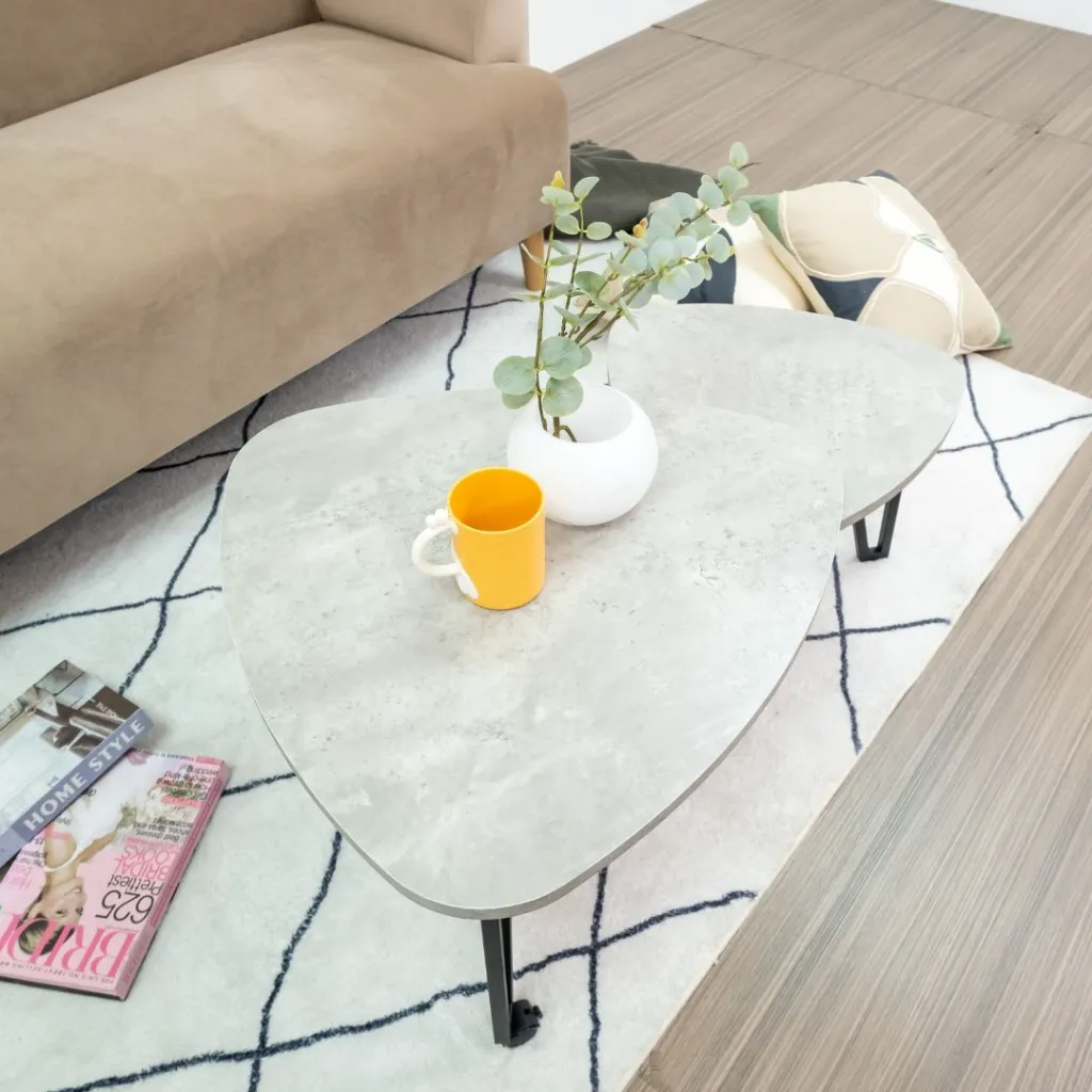 Grand Coffee Table - Grey Steel/Black Steel
