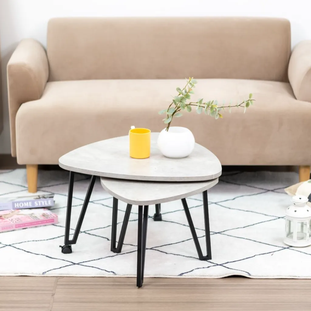 Grand Coffee Table - Grey Steel/Black Steel