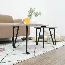 Grand Coffee Table - Grey Steel/Black Steel
