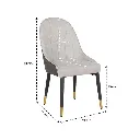 Yinla Dining Chair-Black Steel/Brown Grey Fabric