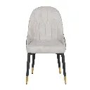 Yinla Dining Chair-Black Steel/Brown Grey Fabric
