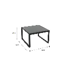 Looms Brenda Coffee Table -Black Steel Legs/Top Gray Mirror