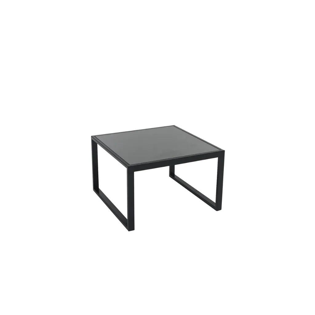 Looms Brenda Coffee Table -Black Steel Legs/Top Gray Mirror