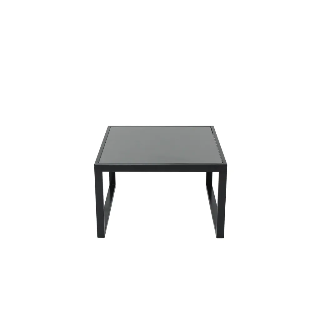 Looms Brenda Coffee Table -Black Steel Legs/Top Gray Mirror