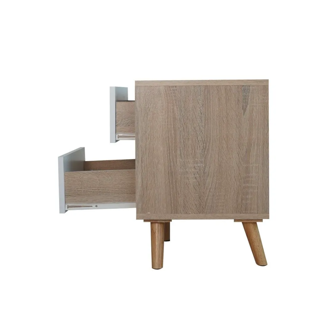 Looms Cathal-A Night Table NT40-Solid Oak/White