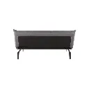 Minda Sofa Bed - Natural Wood - Grey Fabric Striped
