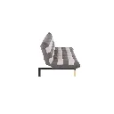 Minda Sofa Bed - Natural Wood - Grey Fabric Striped