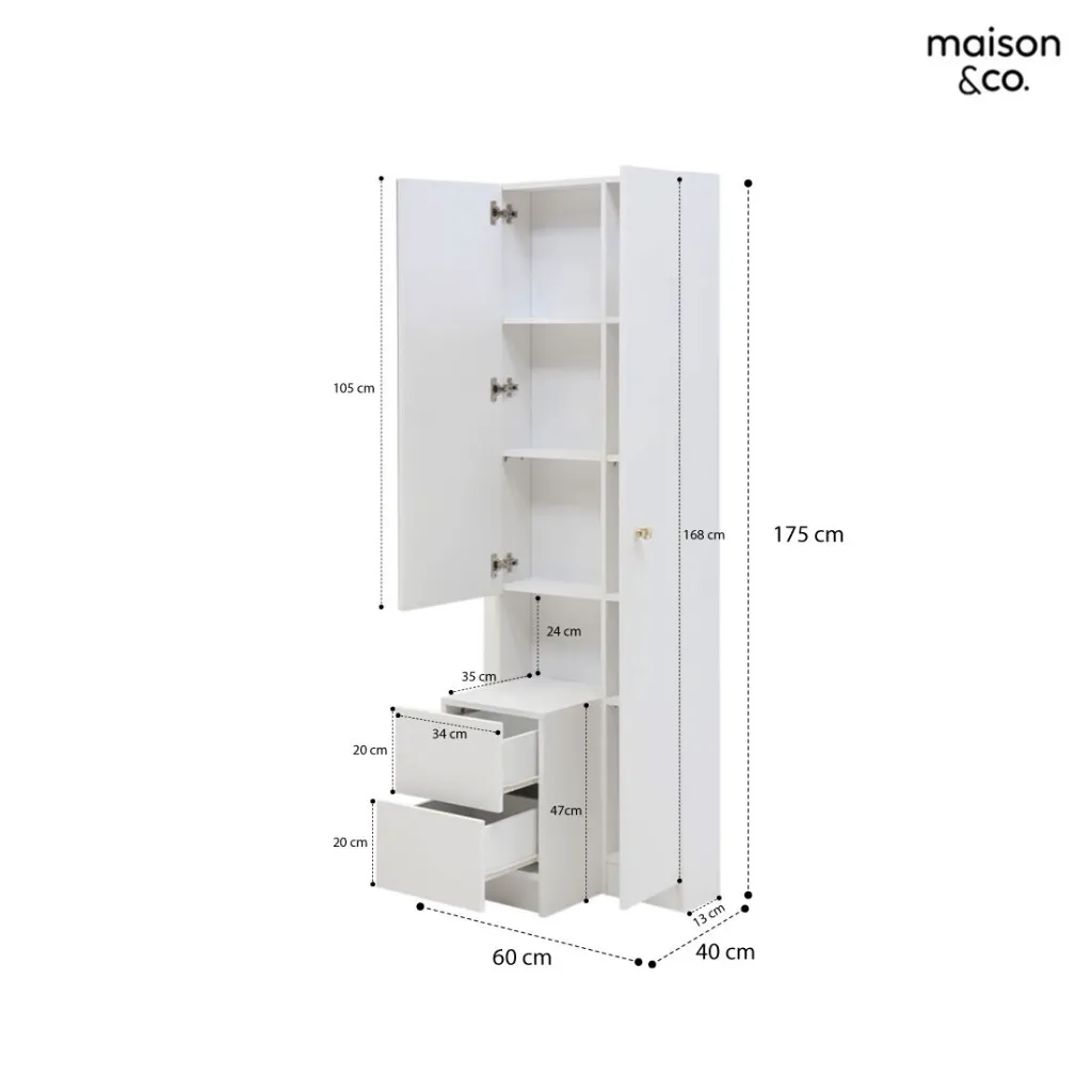 Mira Dressing Table DT60-Stand/Snow White
