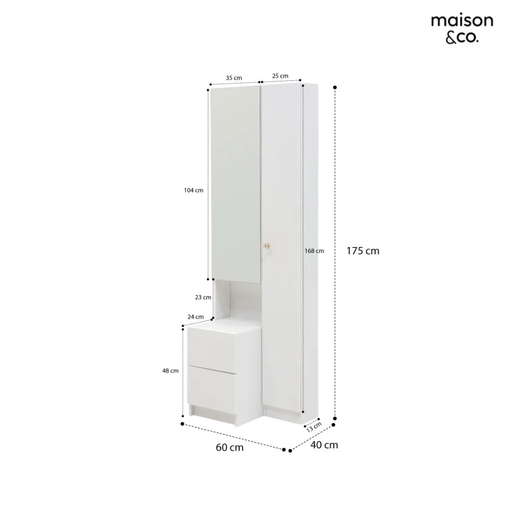 Mira Dressing Table DT60-Stand/Snow White